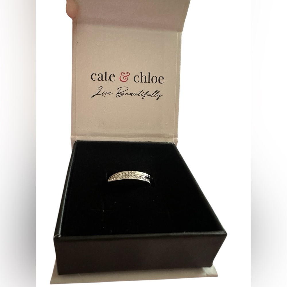 Cate & Chloe Bianca 18k White Gold Hoop Earrings